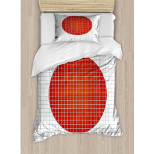 Mosaic Flag of Japan Duvet Cover Set