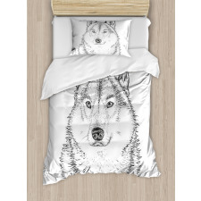 Woods Animal Wolf Duvet Cover Set