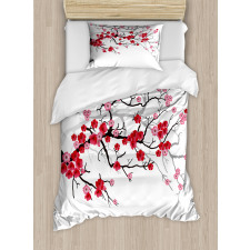 Blossoms Sakura Plant Duvet Cover Set