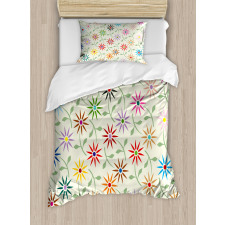 Colorful Graphic Garden Duvet Cover Set