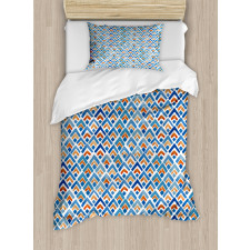 Chevron Watercolor Art Duvet Cover Set