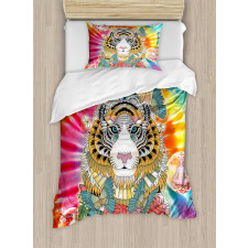 Tiger Head Ornate Theme Duvet Cover Set