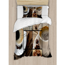 Coffee Mugs Wood Table Duvet Cover Set