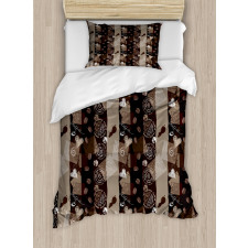 Coffee Typo Hearts Beans Duvet Cover Set