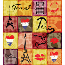 French Paris Collage Duvet Cover Set