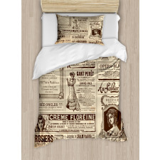 Historic French Journal Duvet Cover Set