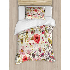 Abstract Flowers Roses Duvet Cover Set