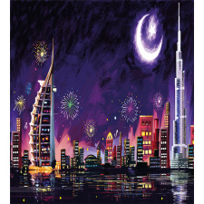 Night Dubai Skyscraper Duvet Cover Set