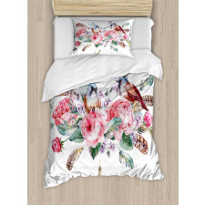 Vintage Roses Birds Duvet Cover Set