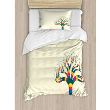 Colorful Tree and the Leaf Duvet Cover Set