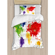 World Map Artwork Duvet Cover Set