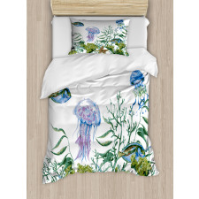 Seaweed Jellyfish Fish Duvet Cover Set