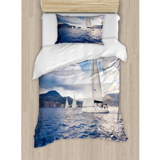 Sailing Boat on Sea Duvet Cover Set