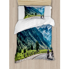 Motorcyclist on Road Duvet Cover Set