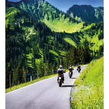 Bike Riders on Mountain Duvet Cover Set