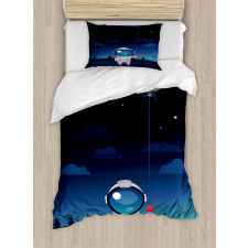 Astronaut with a Moon Duvet Cover Set
