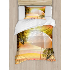 Summer Sunset on Beach Duvet Cover Set