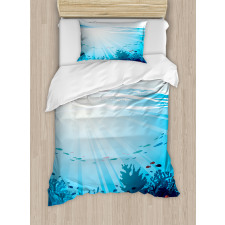 Fish Aquarium Coral Reefs Duvet Cover Set