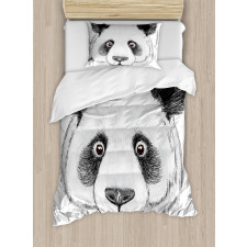 Hand Drawn Panda Duvet Cover Set