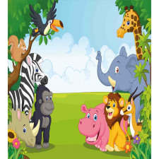 Kids Safari Animals Duvet Cover Set