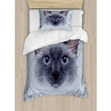 Siamese Cat Portrait Duvet Cover Set