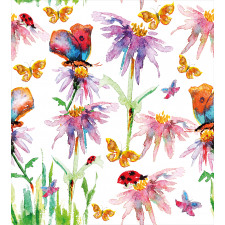 Flower Butterfly Bug Duvet Cover Set