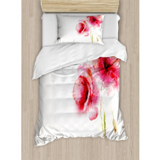 Red Poppies Vivid Spring Duvet Cover Set