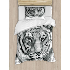 Grey Lion Head Duvet Cover Set