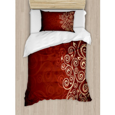 Ombre Flower Swirl Ivy Duvet Cover Set