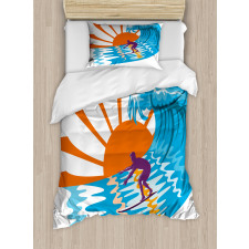 Hot Beach Vibes Surfer Duvet Cover Set