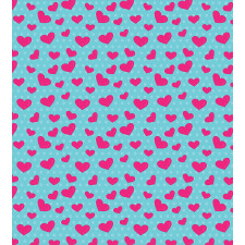 Pink Heart on Polka Dots Duvet Cover Set