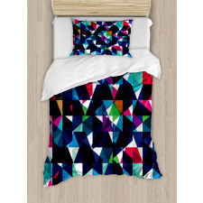 Retro Colorful Mosaic Duvet Cover Set