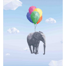 Elephant Baloons Sky Art Duvet Cover Set