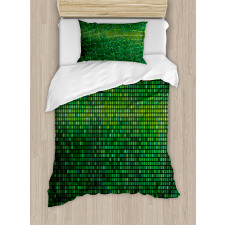 Digital Mosaic Pixel Grid Duvet Cover Set