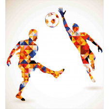 Colorful Footballers Duvet Cover Set
