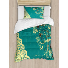 Retro Flora Lace Frame Duvet Cover Set