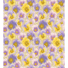 Hand Drawn Pansy Garden Duvet Cover Set