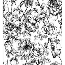 Hand Drawn Rose Petals Duvet Cover Set