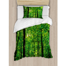 Woodland Tree Forest Sun Duvet Cover Set