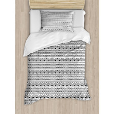 Black White Aztec Border Duvet Cover Set