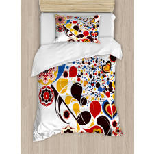 Flowers Hearts Notes Duvet Cover Set