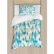 Hexagonal Abstract Grunge Duvet Cover Set