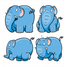 Cartoon Elephants Duvet Cover Set