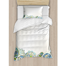 Abstract Flowers Curvy Duvet Cover Set