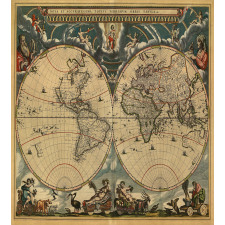 Old Map World Duvet Cover Set