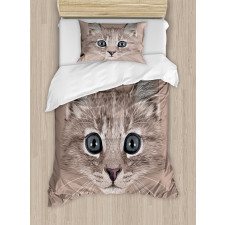 Domestic Cat Face Duvet Cover Set