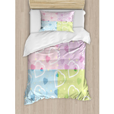 Hearts Dots Colorful Duvet Cover Set