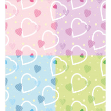 Hearts Dots Colorful Duvet Cover Set