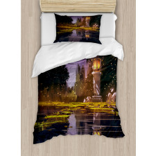 Lantern Forest Night Duvet Cover Set