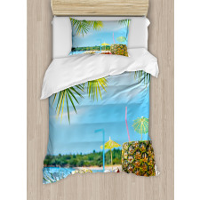 Coconut Pineapple Summer Duvet Cover Set